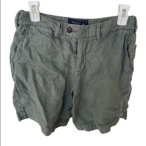 Abercrombie & Fitch Linen Sage Green Shorts